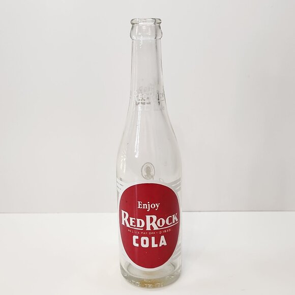 Vintage Other - Vintage Red Rock Cola Soda Bottle 10 oz Pop Clear Glass ACL Vancouver WA Enjoy X